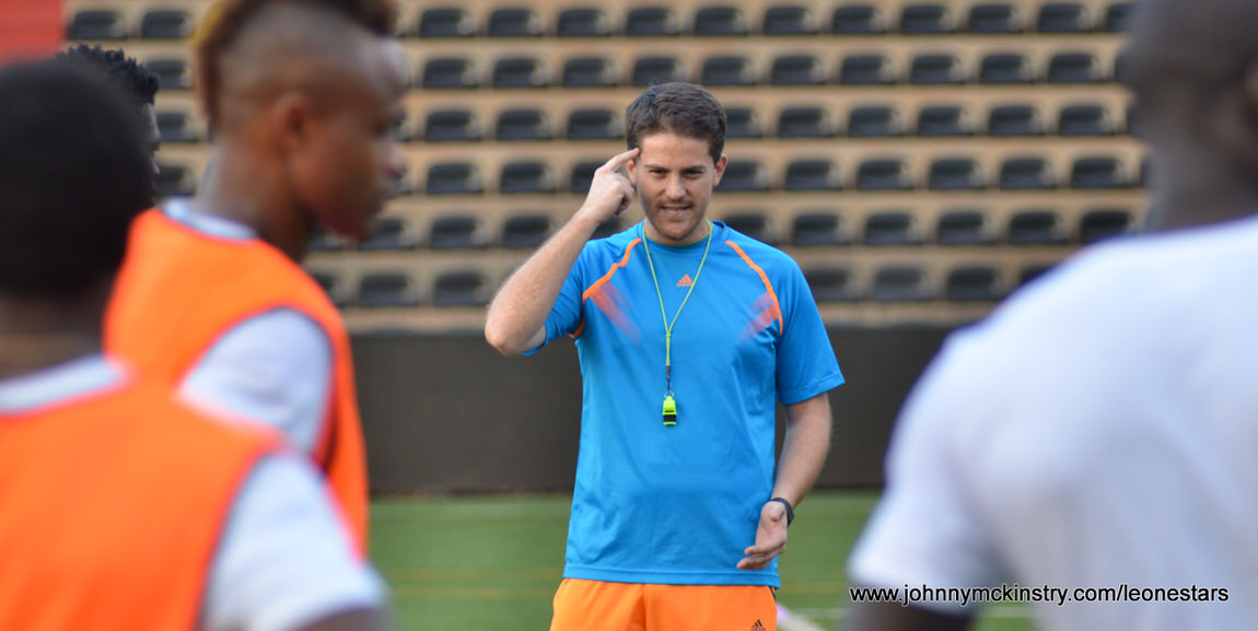 Coach McKinstry, working with the Leone Stars.  Pic © Darren McKinstry - more at www.johnnymckinstry.com/leonestars