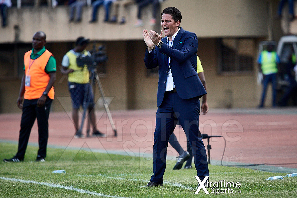 Kampala, Uganda. 17 Nov 2019.  Johnathan McKinstry (Head Coach, Uganda).  Uganda v Malawi, CAF Nations Cup / African Cup of Nations Qualifier.  Nelson Mandela Stadium at Namboole.  Credit: XtraTimeSports (Darren McKinstry)