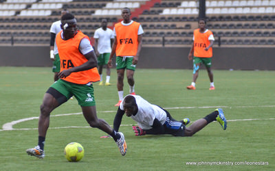 Alhassan 'Crespo' Kamara  [Training camp ahead of Leone Stars v DR Congo on 10 September 2014 (Pic © Darren McKinstry / www.johnnymckinstry.com)]