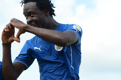 Kei Kamara Celebrates his goal against Tunisia, June 2013 (Pic: Darren McKinstry)